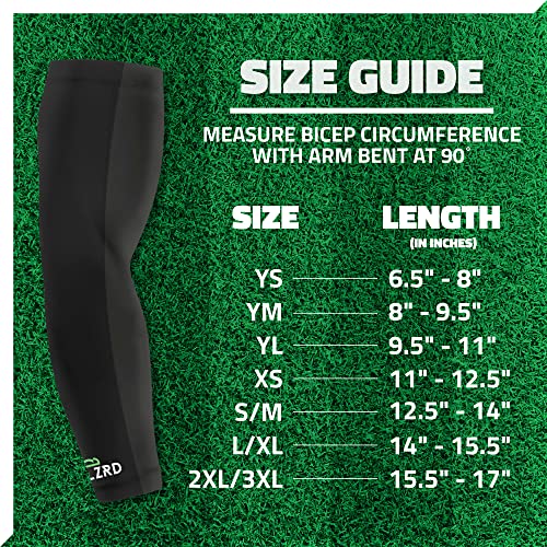 LZRD TECH Football Sleeve - Max Grip Compression Arm Sleeve with Moisture Wicking Fabric, Protection from Turf Burns & Scrapes - NCAA Legal UV Protection Sleeves - Adult Small/Medium, Black