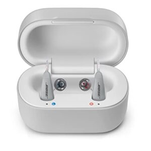 lexie b2 otc hearing aids powered by bose | bluetooth call enabled for ios | rechargeable with invisible fit | mild to moderate hearing loss | noise reduction & self-fit solution (light gray)