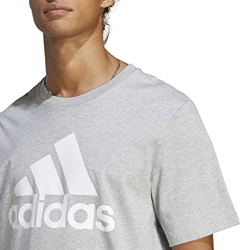 adidas Men's Essentials Single Jersey 3-Stripes T-Shirt, Medium Grey Heather, XX-Large