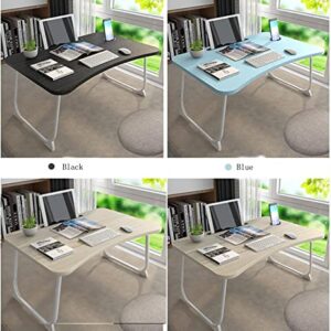LKBBC Foldable Laptop Desk for Bed, Bed Laptop Table with Storage, Foldable Portable Lap Bed Tray, 23.6 Inch Floor Table for Drawing, Reading and Writing, Maple