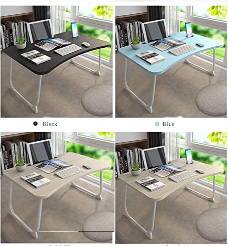 LKBBC Foldable Laptop Desk for Bed, Bed Laptop Table with Storage, Foldable Portable Lap Bed Tray, 23.6 Inch Floor Table for Drawing, Reading and Writing, Maple