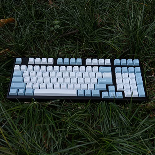 mintcaps Dreams Blue White Keycaps Set 121 Keys Cherry Profile Doubleshot Custom Keycaps for Cherry MX Gateron Kailh Switches Mechanical Keyboards