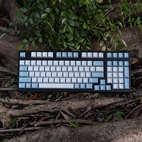 mintcaps Dreams Blue White Keycaps Set 121 Keys Cherry Profile Doubleshot Custom Keycaps for Cherry MX Gateron Kailh Switches Mechanical Keyboards