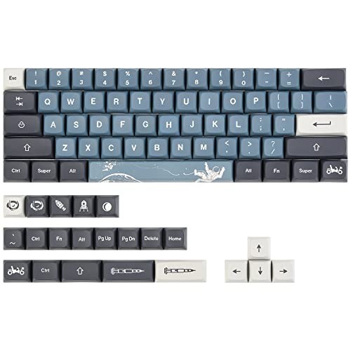 Mosptnspg Apollo XDA Keycaps 60 Percent, 83-Keys PBT Dye Sublimation Custom Key Cap Set for 61/68 Gaming Mechanical Keyboard