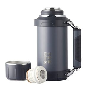 Large Coffee Thermos for Hot Drinks Stainless Steel Thermos 2QT 64oz Vacuum Insulated Bottle With Cup Handle Keeps Liquids Hot And Cold For Up To 24 For Outdoor Gathering Camping