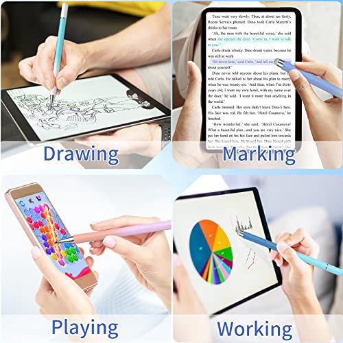 Stylus Pens for Touch Screens, 2 in 1 Sensitivity & Precision Stylus Pen for iPad, Stylus Pencil Compatible with iPhone, Apple iPad, Android, Tablets and All Universal Touch Screen (4 Pack) …