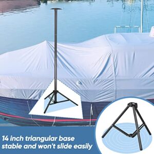 DACK Boat Cover Support Poles Stand System,Pontoon Boat Cover Support with Metal Tripod Base,27-59 inch Boat Cover Poles Adjustable with 3 Straps