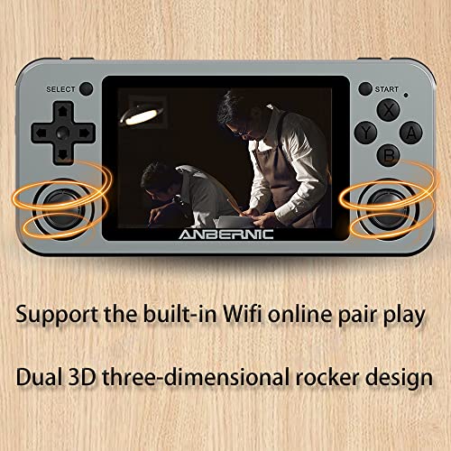 Diketigeey RG351M Handheld Game Console 3.5 Inch IPS Screen Open Source with 16 64G TF 2500 Games 64Bit PS1 PCE 6 Hours Battery Life Open Source System Game Player (Gray)