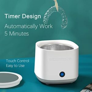Ultrasonic Cleaner for Dentures, Retainer, Mouth Guard, Aligner, Whitening Trays, Professional Ultrasonic Cleaner Machine 180ml for All Dental Appliances, Jewelry, Diamonds