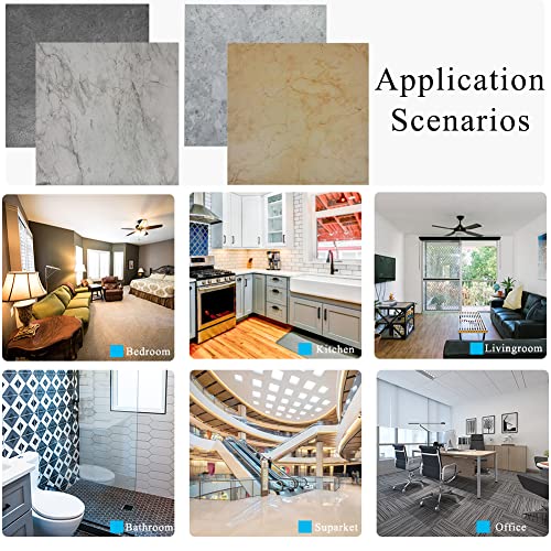 Norine Peel and Stick Floor Tile 12 x 12 Inch Self Adhesive Marble Vinyl Flooring Tile Waterproof Removable Sticker Tiles for Bedroom Bathroom Kitchen, 10 Pack