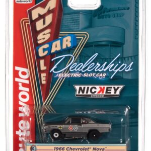 Auto World Thunderjet Nickey - 1966 Chevy Nova (Gray) HO Scale Slot Car