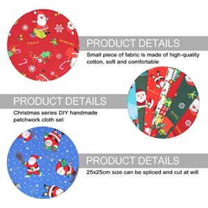 SEWACC 20pcs Precut for Supplies Quilting Inch Themed Christmas Project Wreath DIY Fat Quarters Home Printing Pattern Fabrics Scrapbooking Bundles Scraps Wrapper Holiday Party Style Art