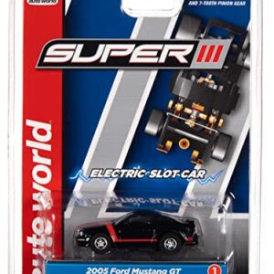 Auto World Super III 2005 Ford Mustang GT (Black) HO Scale Slot Car