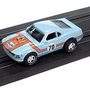 Auto World Super III 1970 Ford Boss Mustang (Gulf Blue) HO Scale Slot Car