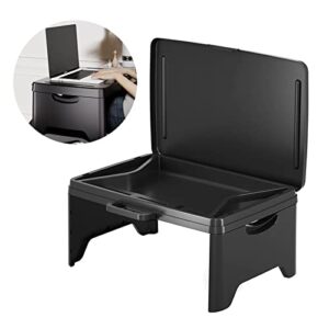 portable folding lap desk, laptop desk travel bed table tray, breakfast table, writing bed table, serving tray with large storage activity tray cushion reading for bed couch sofa floor adults