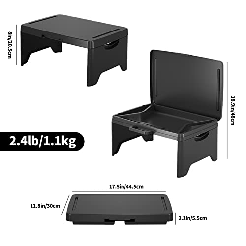 Portable Folding Lap Desk, Laptop Desk Travel Bed Table Tray, Breakfast Table, Writing Bed Table, Serving Tray with Large Storage Activity Tray Cushion Reading for Bed Couch Sofa Floor Adults