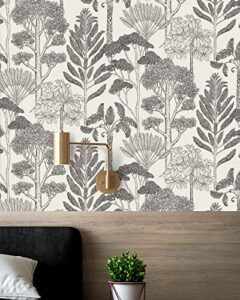 forest modern wallpaper peel and stick wallpaper jungle contact paper for cabinets self adhesive removable wallpaper for bathroom bedroom vintage wallpaper for nursery kids vinyl waterproof 17.3”×393”