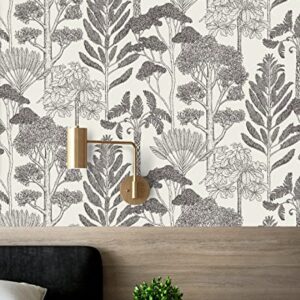 Forest Modern Wallpaper Peel and Stick Wallpaper Jungle Contact Paper for Cabinets Self Adhesive Removable Wallpaper for Bathroom Bedroom Vintage Wallpaper for nursery Kids Vinyl Waterproof 17.3”×393”