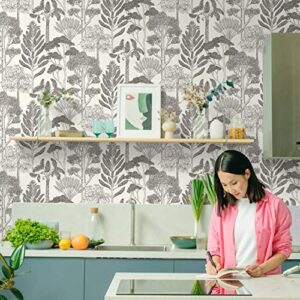 Forest Modern Wallpaper Peel and Stick Wallpaper Jungle Contact Paper for Cabinets Self Adhesive Removable Wallpaper for Bathroom Bedroom Vintage Wallpaper for nursery Kids Vinyl Waterproof 17.3”×393”