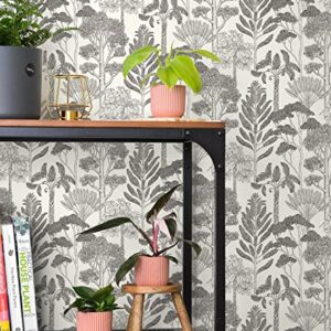 Forest Modern Wallpaper Peel and Stick Wallpaper Jungle Contact Paper for Cabinets Self Adhesive Removable Wallpaper for Bathroom Bedroom Vintage Wallpaper for nursery Kids Vinyl Waterproof 17.3”×393”