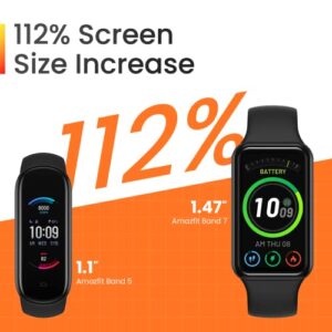 Amazfit Band 7 Fitness & Health Tracker for Women Men, 18-Day Battery Life, Black & Bip 3 Pro Smart Watch for Android iPhone, 4 Satellite Positioning Systems, Water-Resistant(Black)