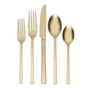 oneida allay champagne 20 piece everyday, service for 4 flatware set, 20pc fw, stainless