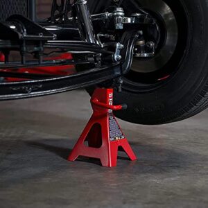 BIG RED AT42002R Torin Steel Car Jack Stands: 2 Ton (4,000 lb) Capacity, Red, 1 Pair