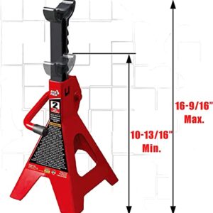 BIG RED AT42002R Torin Steel Car Jack Stands: 2 Ton (4,000 lb) Capacity, Red, 1 Pair