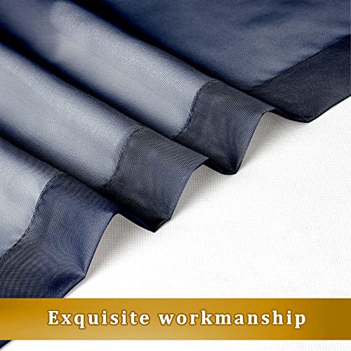 Aiyufeng Sheer Navy Blue Curtains 84 inch Length 2 Panels Set, Airy Soft-Touching Rod Pocket Voile Drapes for Living Room/Bedroom, Each 40W x 84L