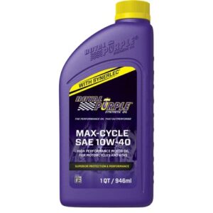 tj brutal customs royal purple synthetic oil max cycle 10w-40 high-performance motor oil motorcycles great choice for chopper or bobber 1qt/ 946ml