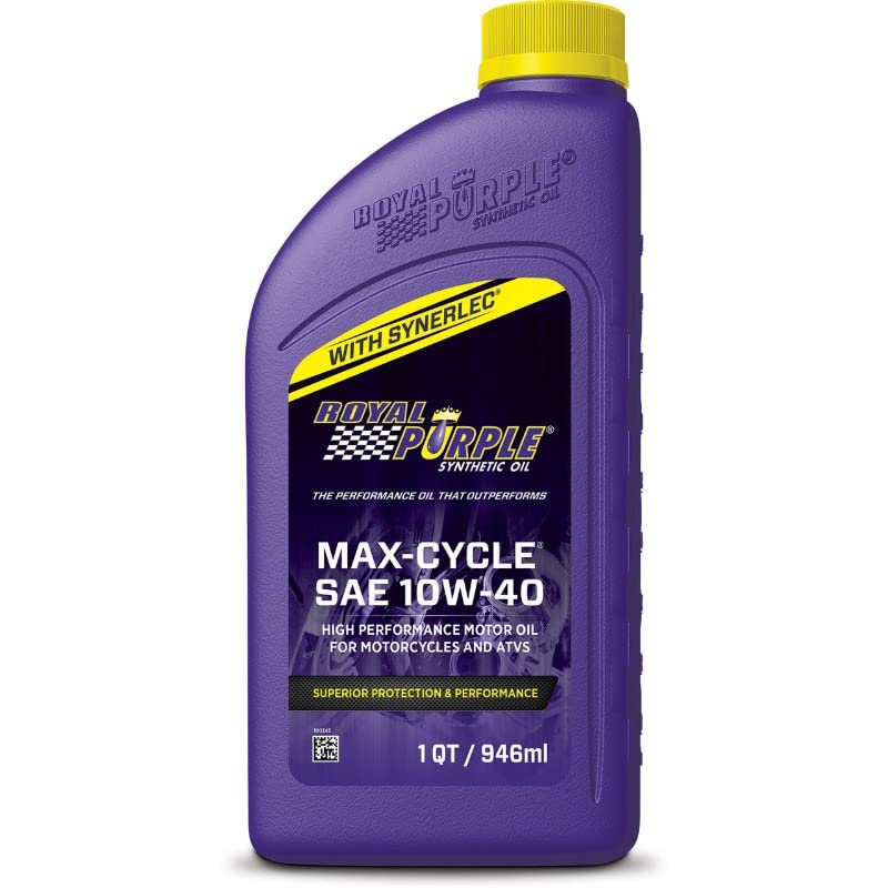 TJ Brutal Customs Royal Purple Synthetic Oil Max Cycle 10W-40 High-performance motor Oil motorcycles great choice for chopper or bobber 1QT/ 946ML