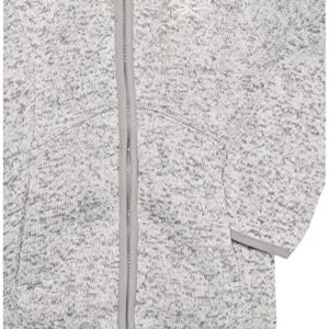 Reebok Girls' Sherpa Lined Sweater Fleece Jacket, Heather Grey, 6X