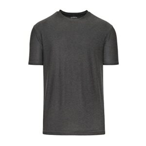 True Classic Active Quick Dry Crew Neck Mens T Shirt, Premium Fitted Athletic T Shirts Shirts for Men. Charcoal Heather Gray, XL