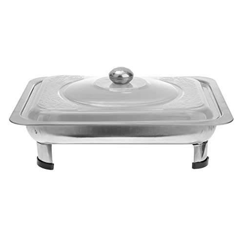 Housoutil Chafing Trays Dish Buffet Set Catering Pans Catering Serve Chafer Catering Storage Metal Food Pan Rectangular Buffet Stove Buffet Tray Food Container Catering Plate (12.97X 10.81X 3.46inch)