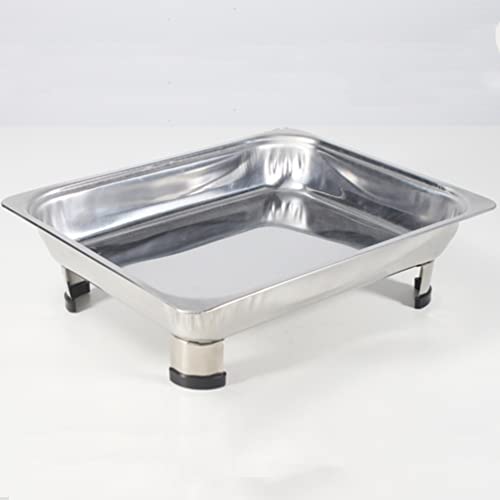 Housoutil Chafing Trays Dish Buffet Set Catering Pans Catering Serve Chafer Catering Storage Metal Food Pan Rectangular Buffet Stove Buffet Tray Food Container Catering Plate (12.97X 10.81X 3.46inch)