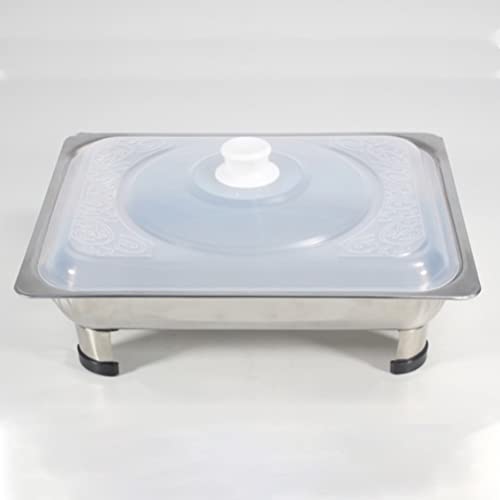 Housoutil Chafing Trays Dish Buffet Set Catering Pans Catering Serve Chafer Catering Storage Metal Food Pan Rectangular Buffet Stove Buffet Tray Food Container Catering Plate (12.97X 10.81X 3.46inch)