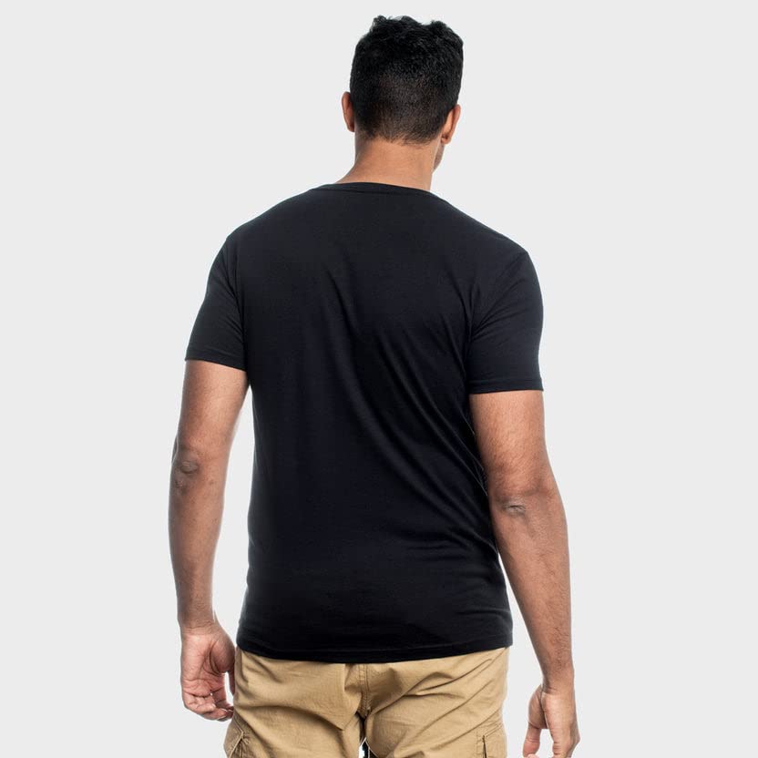 True Classic V Neck Mens T Shirt, Premium Fitted Soft Men's T-Shirts. Black, XL