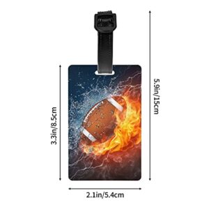 Football Luggage Tags Sports Backpack Tag for Kids Boys Girls, Small Suitcase Tag ID Name Identifier Labels with Adjustable Strap for Travel Baggage Bags, 1 Piece