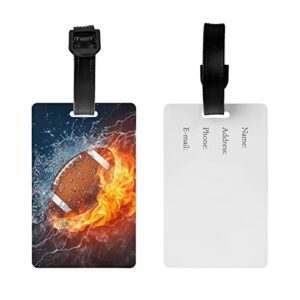 Football Luggage Tags Sports Backpack Tag for Kids Boys Girls, Small Suitcase Tag ID Name Identifier Labels with Adjustable Strap for Travel Baggage Bags, 1 Piece