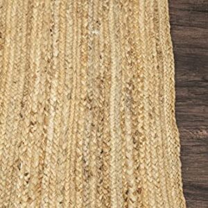 HOMEMONDE Hand Woven Natural Braided Jute Rug 2x3 ft Rectangle Mat Reversible Accent Rustic Rug for Living Room Kitchen Entryway Burlap Rag Rug