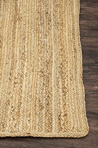 HOMEMONDE Hand Woven Natural Braided Jute Rug 2x3 ft Rectangle Mat Reversible Accent Rustic Rug for Living Room Kitchen Entryway Burlap Rag Rug