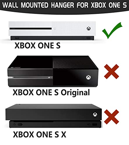 Wall Mount for Xbox One S All Metal Display Holder Hanger Organizer Vertical Hanging On Wall Shelf Bracket Safely Store Your Xbox One S on Wall Near or Behind TV Steel Bracket Accessories Stand Kit