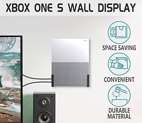 Wall Mount for Xbox One S All Metal Display Holder Hanger Organizer Vertical Hanging On Wall Shelf Bracket Safely Store Your Xbox One S on Wall Near or Behind TV Steel Bracket Accessories Stand Kit