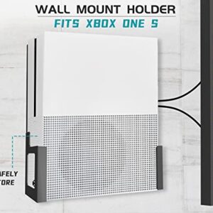 Wall Mount for Xbox One S All Metal Display Holder Hanger Organizer Vertical Hanging On Wall Shelf Bracket Safely Store Your Xbox One S on Wall Near or Behind TV Steel Bracket Accessories Stand Kit