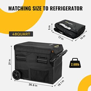 BougeRV 48 Quart Insulated Protective Cover, 12 Volt Portable Refrigerator Cover for BougeRV CR45 Fridge, Portable Refrigerator Bag for Dual Zone Refrigerator (Refrigerator NOT Included)