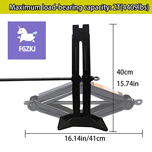 FGZKJ Scissor Jack for Car, Scissor Jack - Tire Jack with Energy Saving Saving Handle, Max 2.0T (4409 lbs), Portable (Saving Handle-2.0 tons)