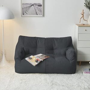 fbkphss beanbag cover only, ultra soft bean bags chairs lazy lounger tatami (no filler) lounger seat bean bag cover soft beanbag chair,dark grey,120 * 60cm