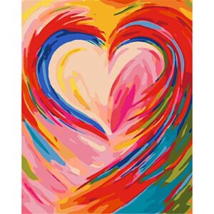 yscolor diy painting by numbers for adults beginner,colored hearts oil painting by numbers kits diy handpainted on canvas wall art picture craft home decoration gift 16x20inch
