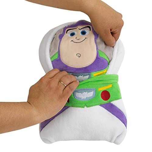 Disney Toy Story It's Play Time White, Green, and Purple, Buzz Lightyear Shaped Toddler Blanket