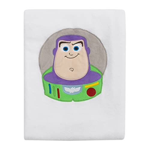 Disney Toy Story It's Play Time White, Green, and Purple, Buzz Lightyear Shaped Toddler Blanket